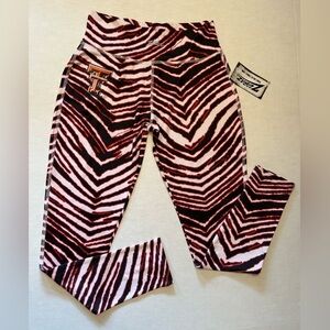 Zubaz NCAA Texas Tech Red Raider zebra leggings. 3 inch waist band Sz M. J2